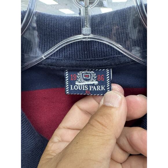 Louis Park 1984 Long Sleeve Red Blue Rugby Shirt Active Preppy Retro Academia - Picture 2 of 6